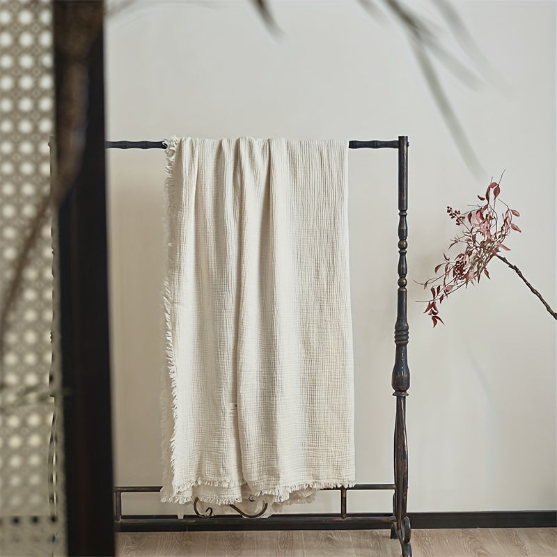 SOFTCLOUD – 4-Layer Cotton Crepe Blanket for Breathable Everyday Comfort