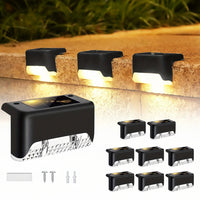 GLIMVISTA - 8pcs Solar Fence & Path Lights Waterproof Garden LEDs