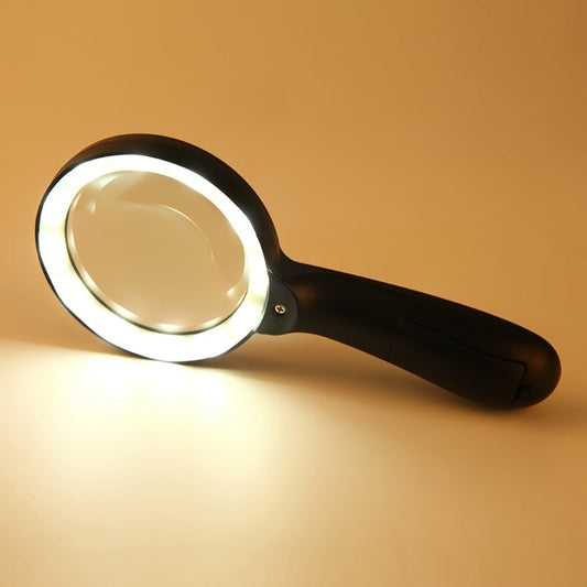 10X Handheld Magnifying Glass with 12 LED Lights for Enhanced Reading Visibility 0