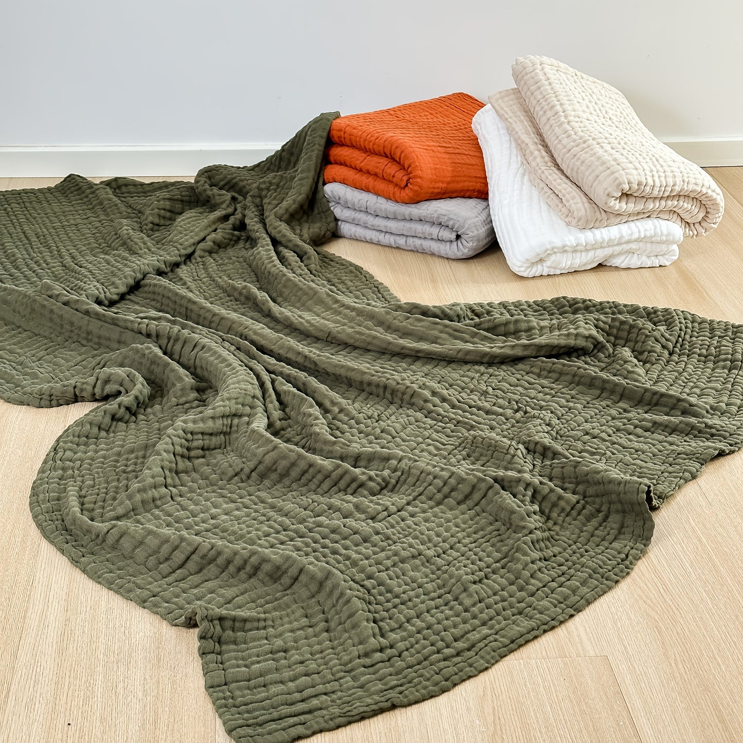 CLOUDNEST – Ultra-Breathable 6-Layer Cotton Gauze Blanket for Year-Round Comfort
