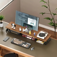 POSTUREPRO - Space-Saving Wooden Monitor Riser for Home Office & Laptop Use