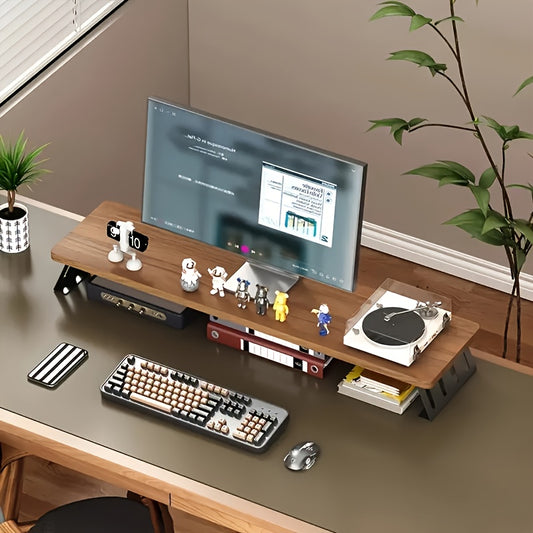 POSTUREPRO - Space-Saving Wooden Monitor Riser for Home Office & Laptop Use