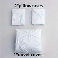 SOFTPLEA – 3pcs Pleated Comfort Duvet Cover Set