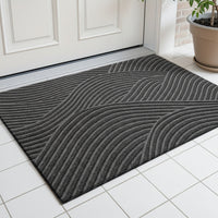 HOMEHORIZON - Geometric Striped Doormat Non-Slip Entrance Rug