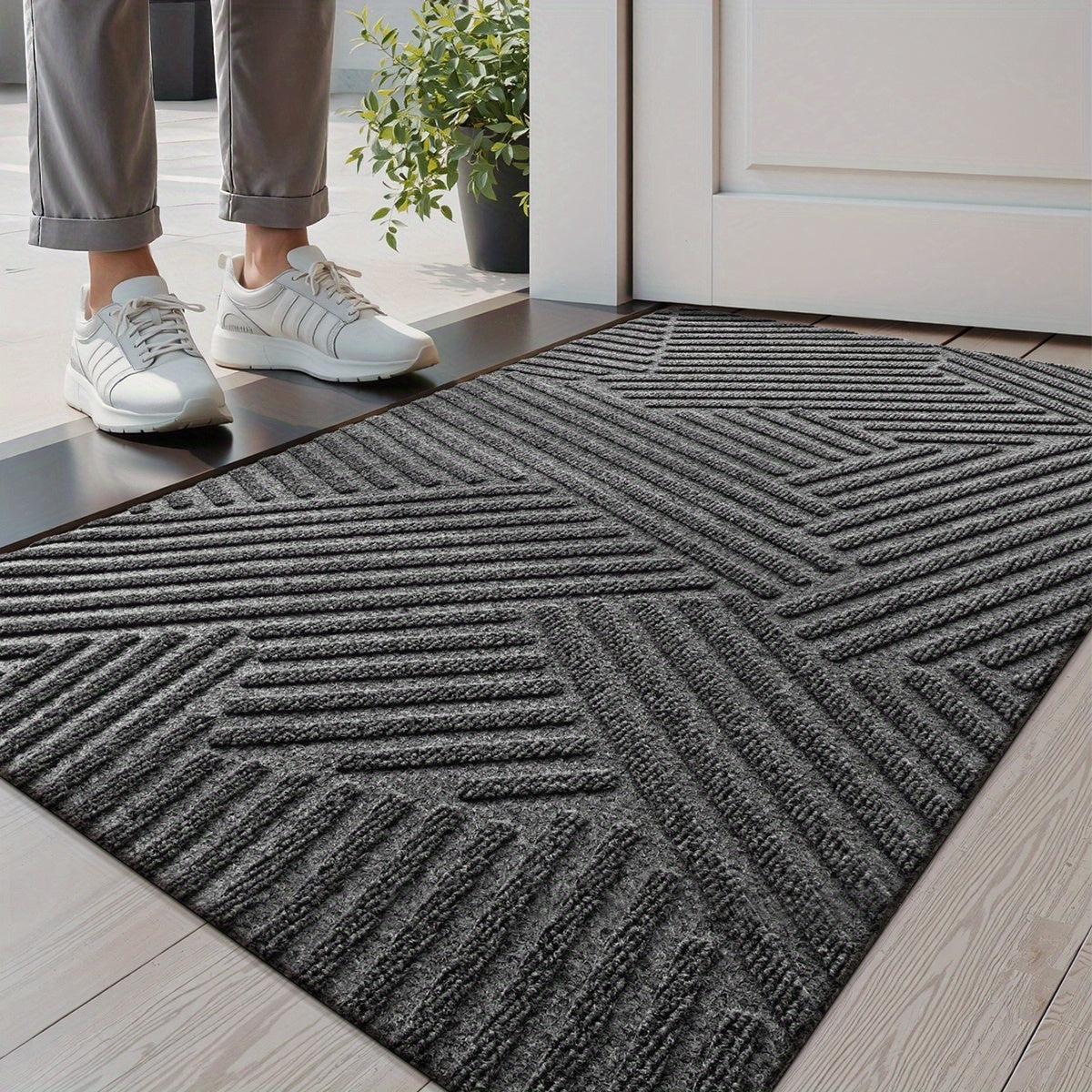 ENTRYSTYLE - Solid Color Durable Non-Slip Door Mat