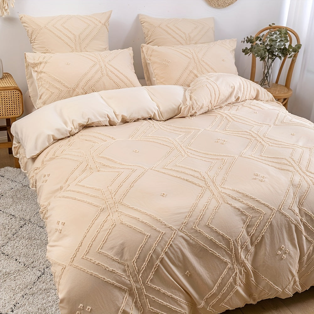 BOHOTUFT – Grid Tufted Soft Bedding Duvet Cover Set