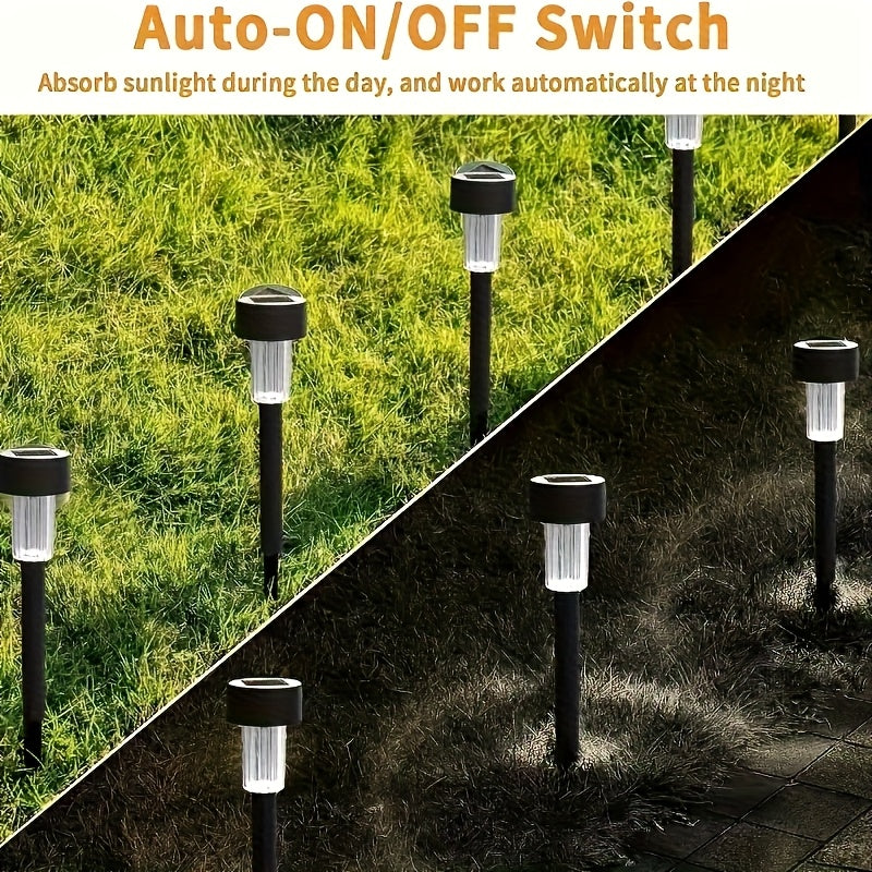 SUNELARA - Warm Ambient Solar Pathway Stake Lights for Courtyard & Lawn 12pcs