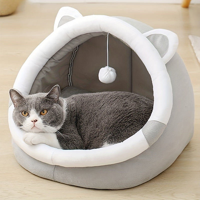 FELLPOD - Soft Cozy Cat Cave Bed Cute Plush Hideout for Cats