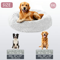 HUGAFUR - Soft Faux Fur Donut Pet Bed for Small to Large Dogs & Cats