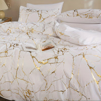GOLDSHIM – Classic Golden Foil Texture Bedding Set