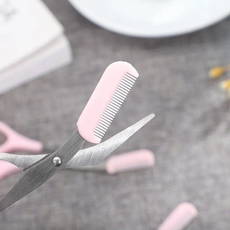 SHARPMATE - Stainless Steel Eyebrow Scissors with Mini Comb Trimmer