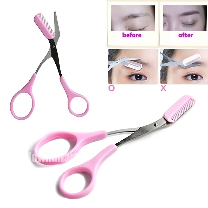 SHARPMATE - Stainless Steel Eyebrow Scissors with Mini Comb Trimmer