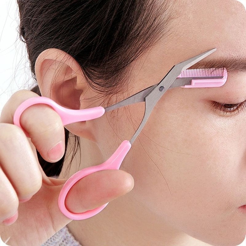 SHARPMATE - Stainless Steel Eyebrow Scissors with Mini Comb Trimmer