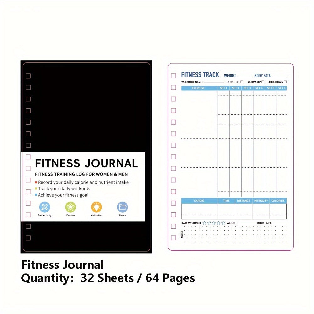FITTRACK JOURNAL – Undated Fitness Planner & Meal Tracker for Daily Organization