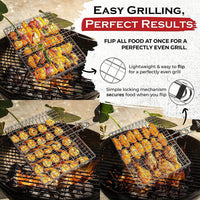 FLIPBASKET – Cast Iron Grilling Basket for Secure Flipping & Even Cooking