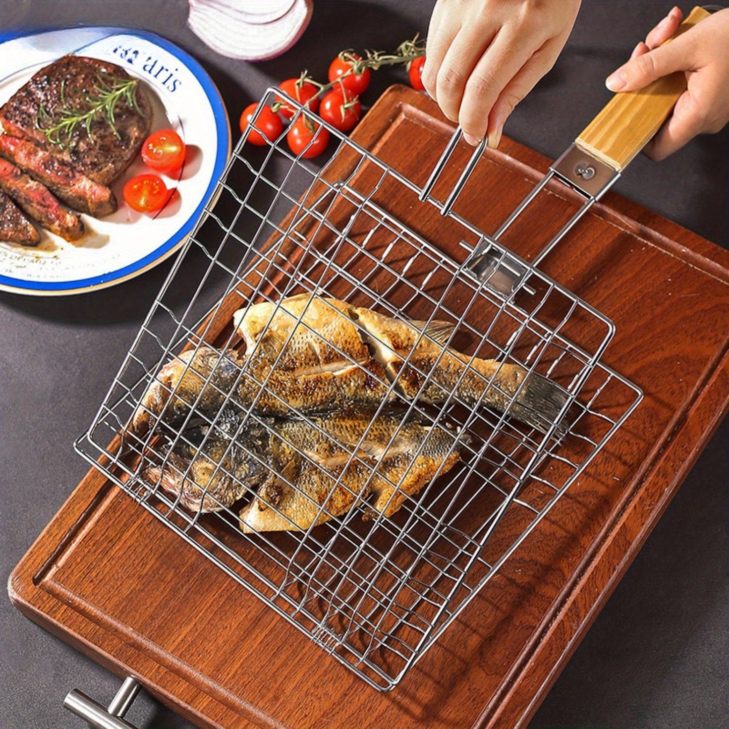FLIPBASKET – Cast Iron Grilling Basket for Secure Flipping & Even Cooking