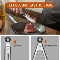 LOCKTONG – Stainless Steel Kitchen Tongs with Silicone Grip & Locking Feature