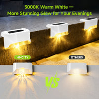 GLIMVISTA - 8pcs Solar Fence & Path Lights Waterproof Garden LEDs