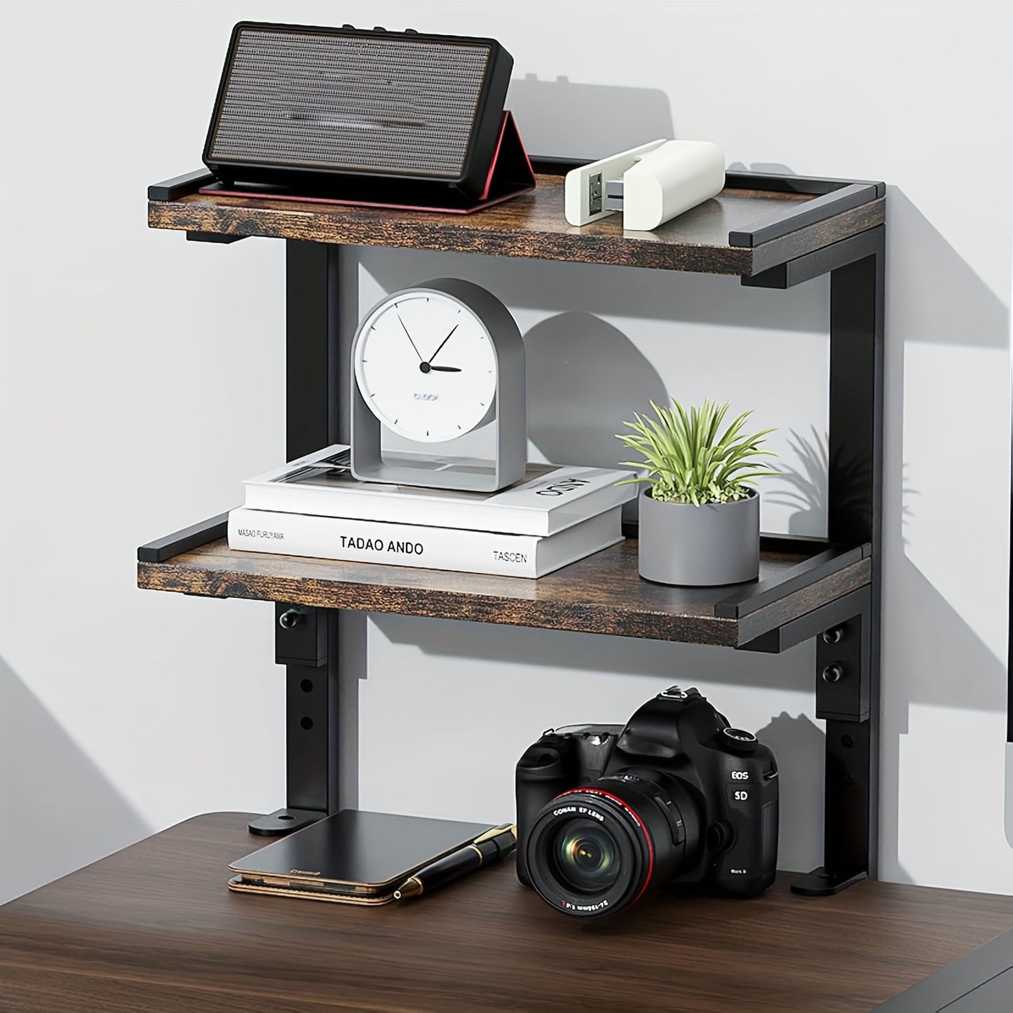 NEATSPACE - Double-Layer Clip-On Desk Storage Rack for Home Office Essentials