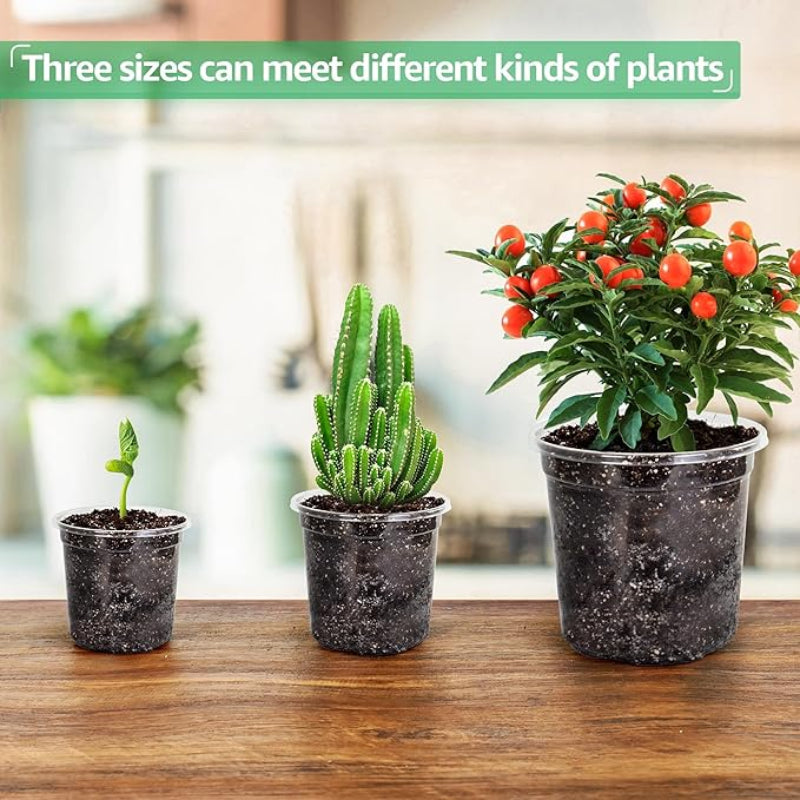 ROOTVIEW SET – 15 pack Transparent Seedling Pots for Easy Root Monitoring and Growth