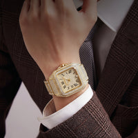 CRYSTALTIME – Elegant Square Watch with Dazzling Rhinestone Accents