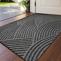 HOMEHORIZON - Geometric Striped Doormat Non-Slip Entrance Rug