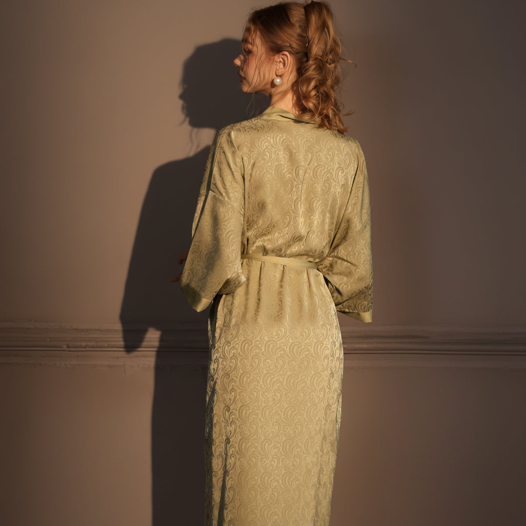 MOONLIT DREAM - Elegant Satin Nightwear for Women Long Outer Robe