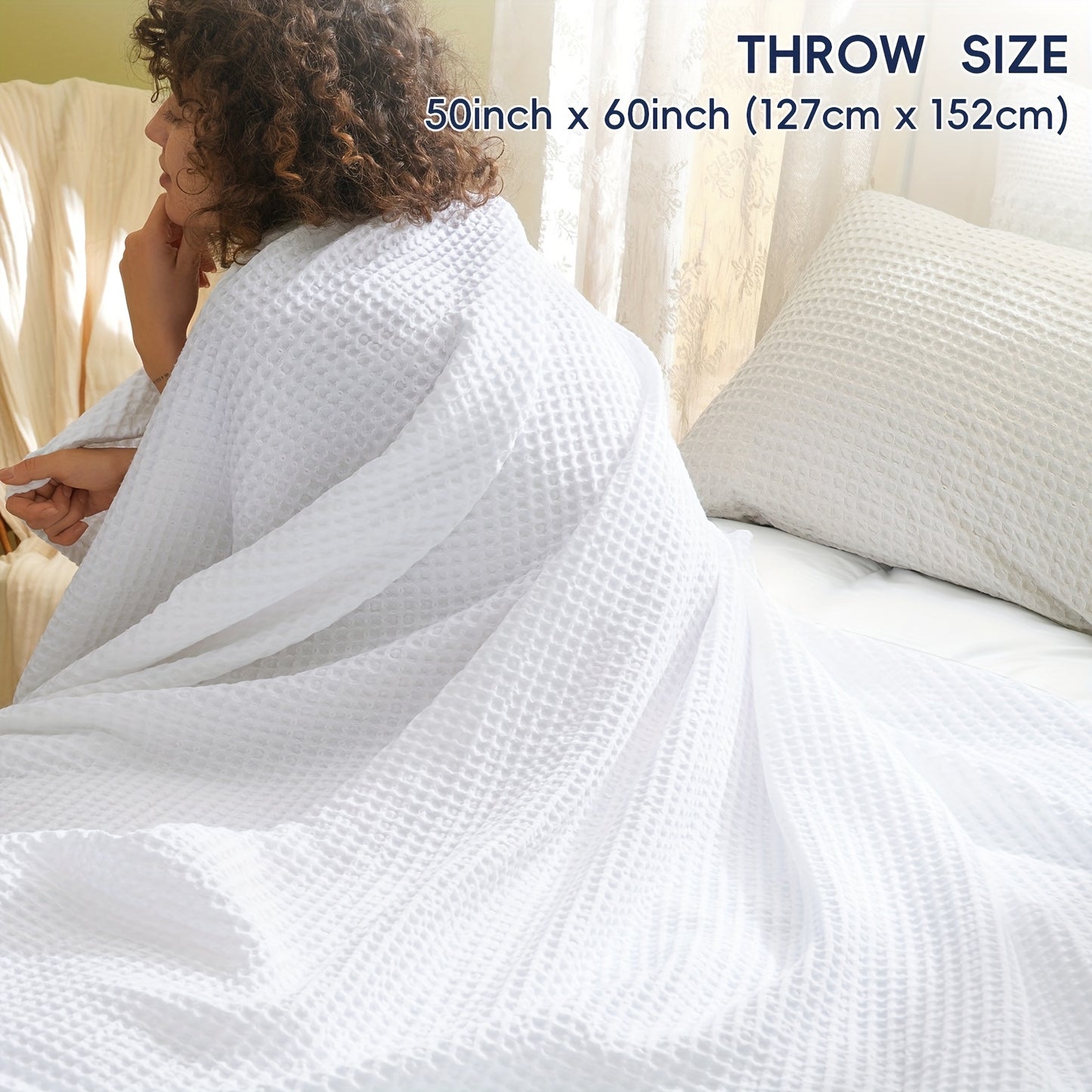 CLOUDWEAVE – Lightweight Waffle Throw Blanket for Cozy All-Season Comfort