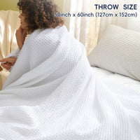 CLOUDWEAVE – Lightweight Waffle Throw Blanket for Cozy All-Season Comfort