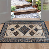 STYLEHAVEN - Machine Washable Geometric Border Entryway Mat