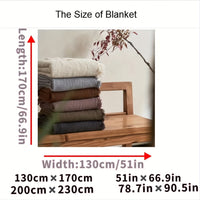 OLIVEBREEZE – Lightweight 4-Layer Cotton Gauze Blanket with Elegant Fringe