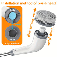 HOMESWEEP - Rechargeable Electric Spin Scrubber with Detachable Handle