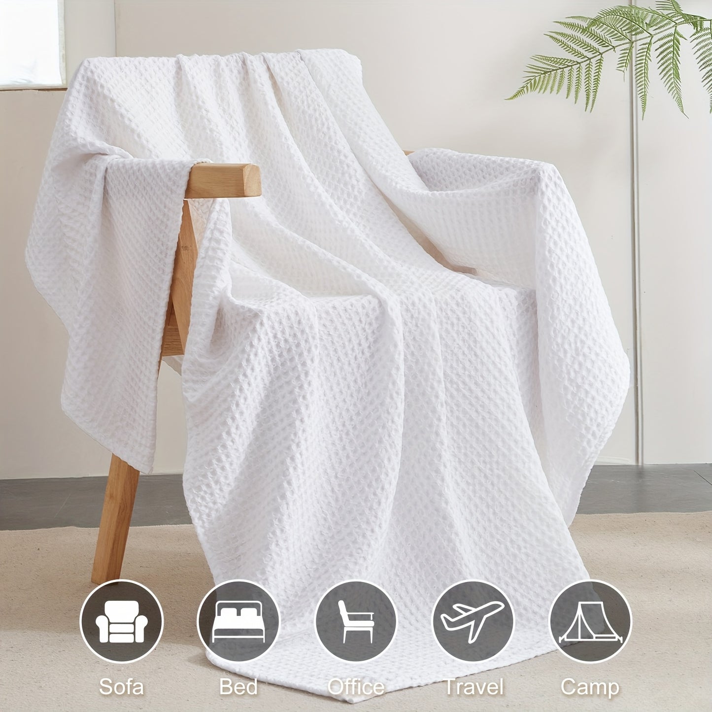 CLOUDWEAVE – Lightweight Waffle Throw Blanket for Cozy All-Season Comfort
