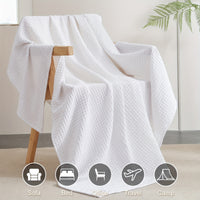 CLOUDWEAVE – Lightweight Waffle Throw Blanket for Cozy All-Season Comfort