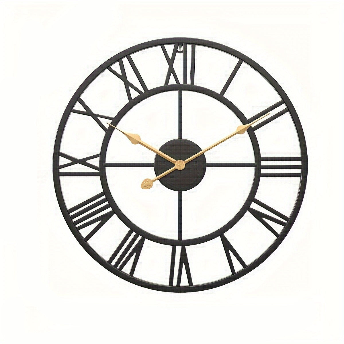SERENETIME - Vintage Round Silent Wall Clock Metal Frame for Bedroom