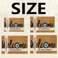 ENTRANCEJOY - Printed “Welcome” Doormat with Blue Eye Design, Non-slip & Soft