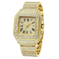 CRYSTALTIME – Elegant Square Watch with Dazzling Rhinestone Accents