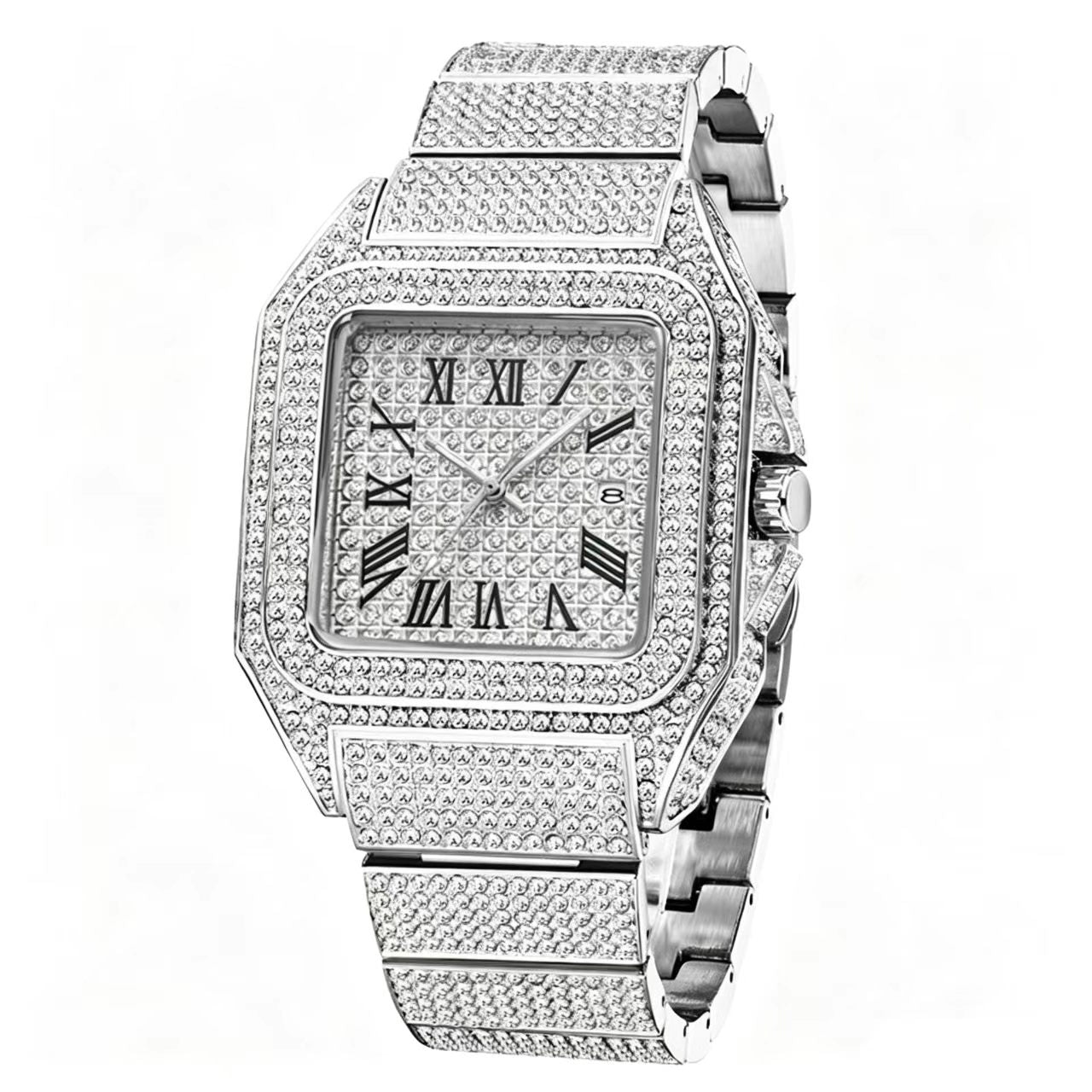 CRYSTALTIME – Elegant Square Watch with Dazzling Rhinestone Accents