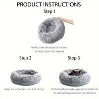 HUGAFUR - Soft Faux Fur Donut Pet Bed for Small to Large Dogs & Cats