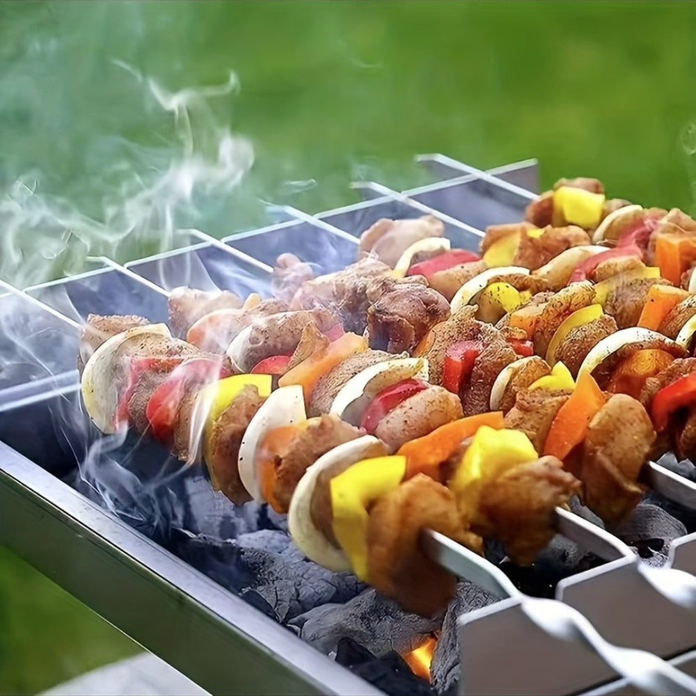 SKEWERTUBE – Stainless Steel BBQ Skewers with Storage Tube Set