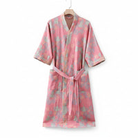 LUXELOOM - Premium 100% Cotton Double-Layer Gauze Pajama Set Unisex Mid-Length for All Seasons