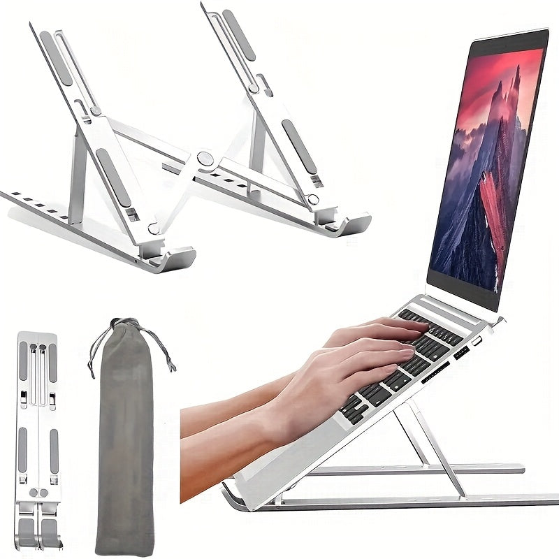 ALUMIPRO - Regulowany aluminiowy stojak na laptopa, składany dodatek do biurka