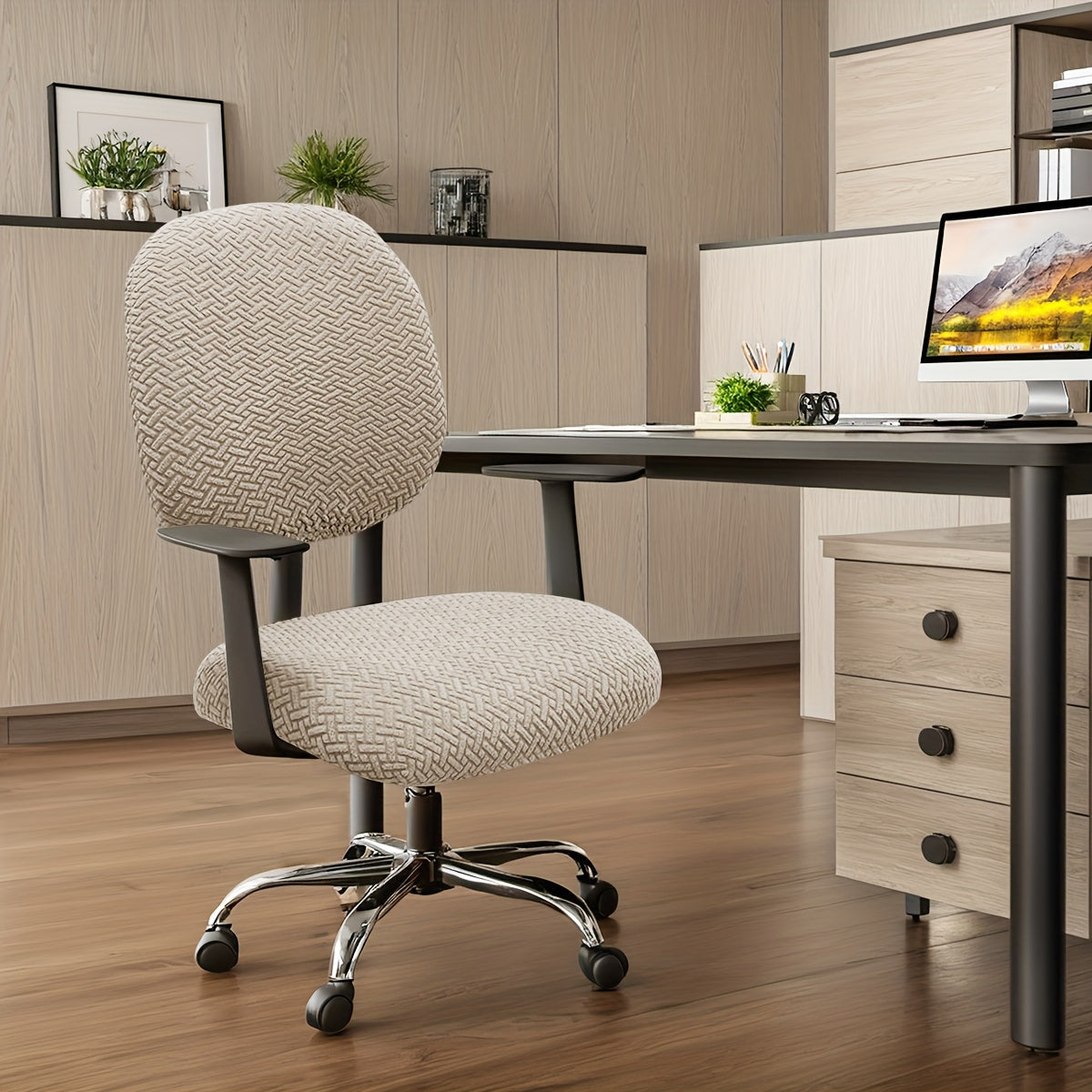 OFFICEGUARD – Elastic Split Cover Set Chair/Back for Clean
