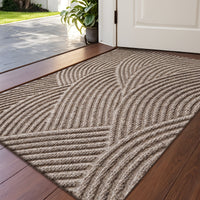HOMEHORIZON - Geometric Striped Doormat Non-Slip Entrance Rug