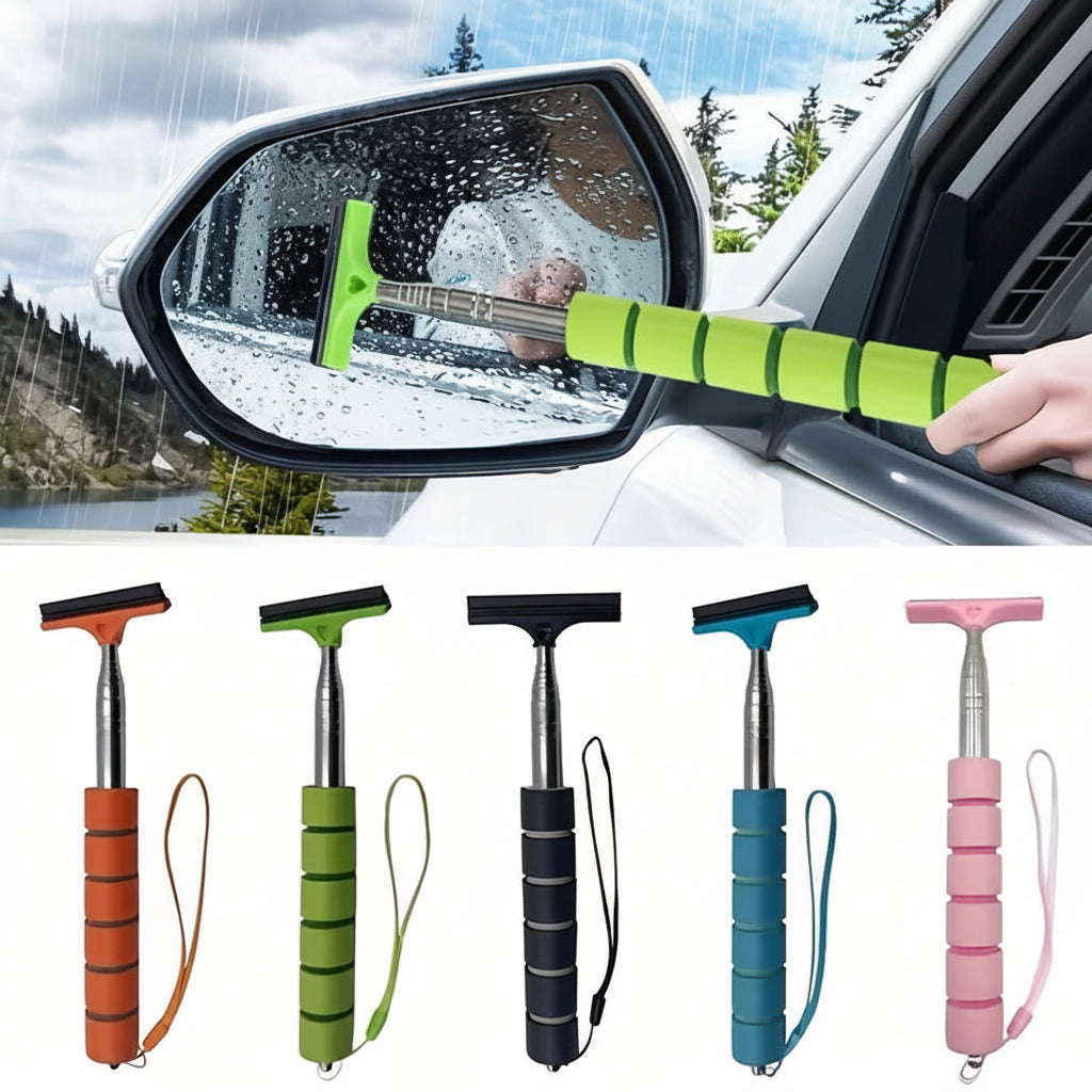 MIRRORPRO - 1pc Retractable Car Mirror Rain & Snow Cleaner