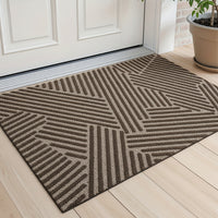 HOMEHORIZON - Geometric Striped Doormat Non-Slip Entrance Rug