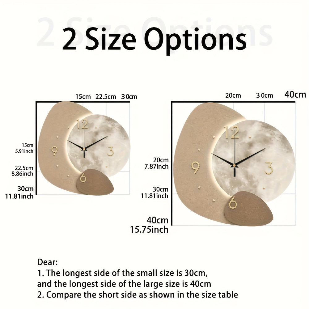 ECLIPSEWOOD - Designer Wooden Wall Clock with Golden Highlights