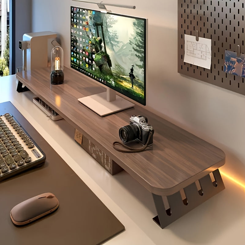 POSTUREPRO - Space-Saving Wooden Monitor Riser for Home Office & Laptop Use