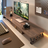 POSTUREPRO - Space-Saving Wooden Monitor Riser for Home Office & Laptop Use