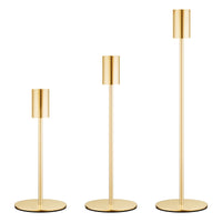 AURIC TRIO – Set of 3 Golden Iron Candlestick Holders